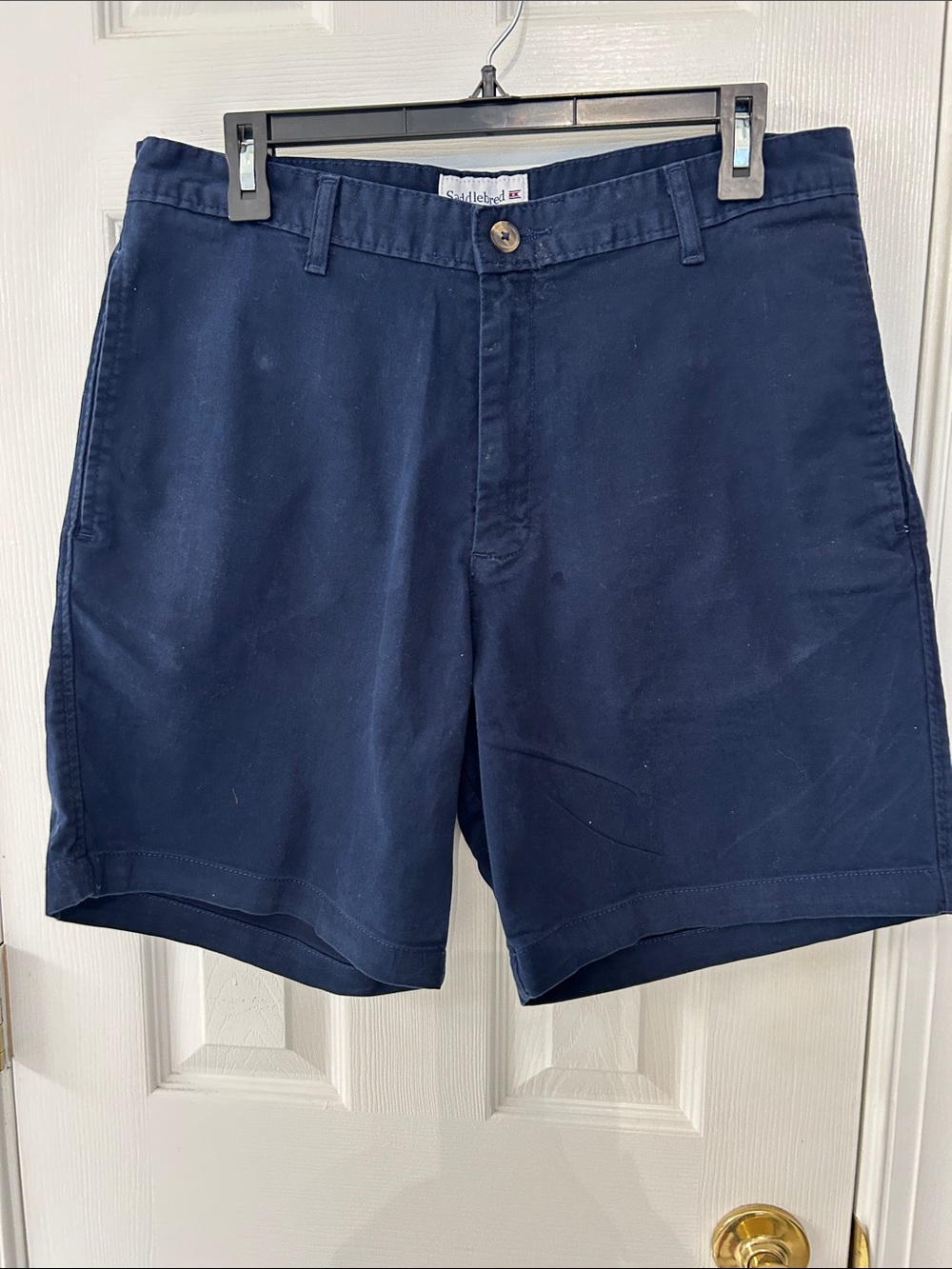 Saddlebred Navy Flat Front Cotton-Blend Men’s Shorts